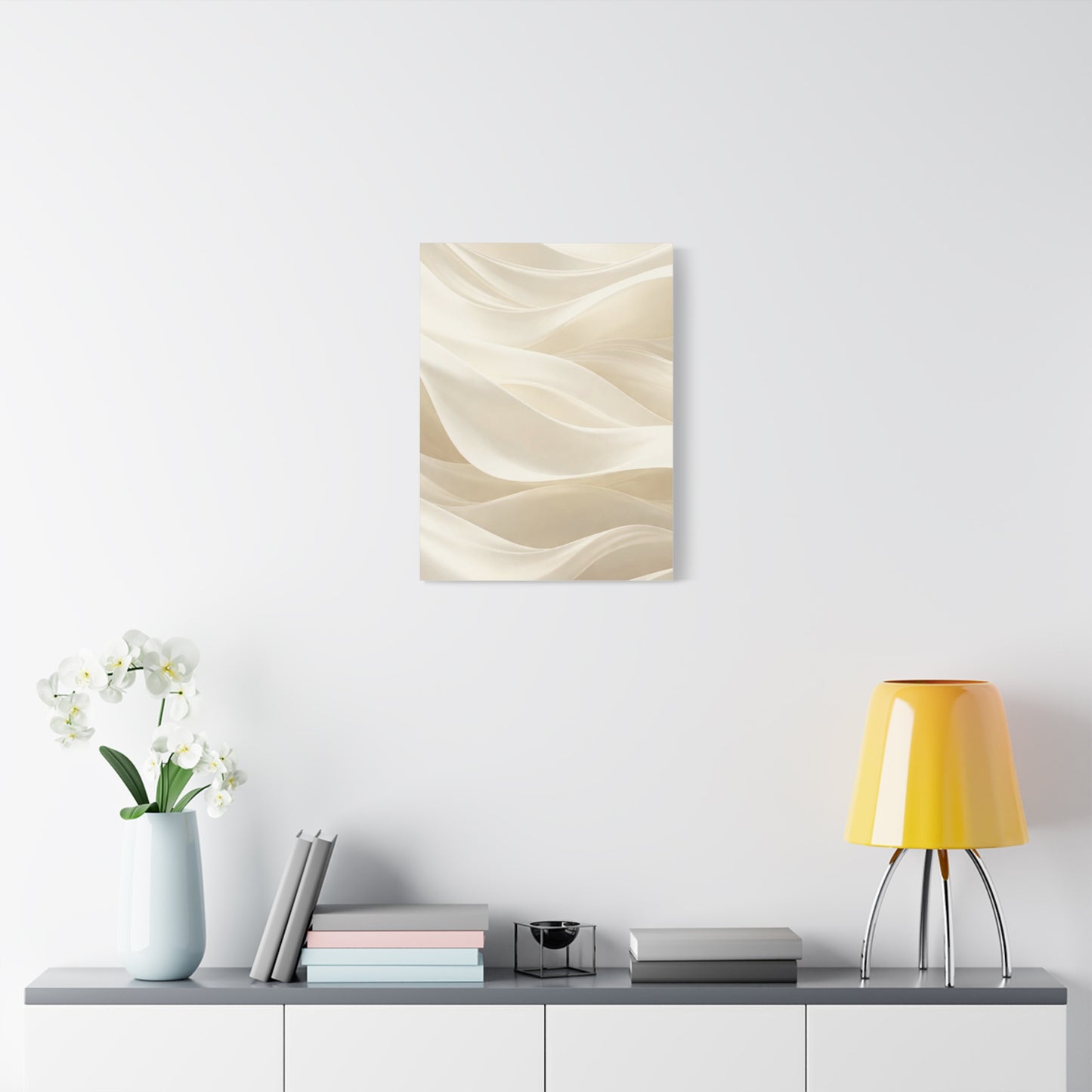 Neutral Abstract Wave Art Matte Canvas
