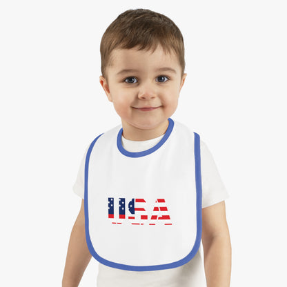 USA Bib for Babies, Americana Baby Bib, Infant Dining Essential, Gift for New Parents, Baby Shower, Fourth of July - TRV