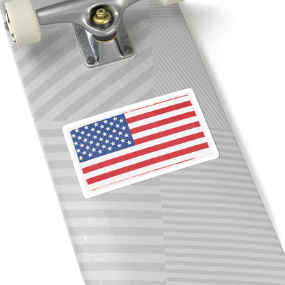 USA flag kiss-cut sticker with patriotic design on paper, ideal as a gift for Independence Day or patriotic decoration.