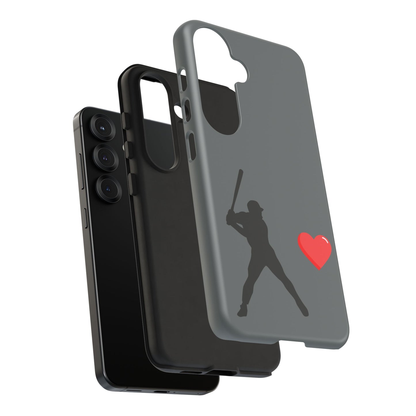 Printify Baseball Love phone case with sports-themed design, protective tough case for sports lovers and Father's Day gift.