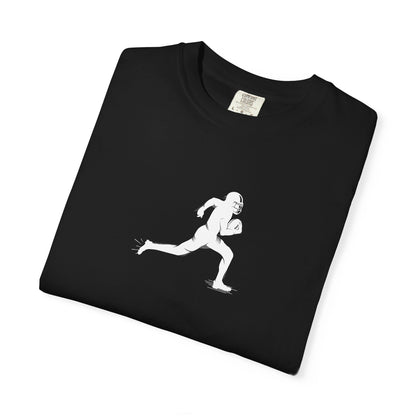 Sporty Unisex Garment-Dyed T-Shirt with Football Player Graphic, Activewear, Casual Wear, Gift for Runners, Fitness Apparel, Everyday Style