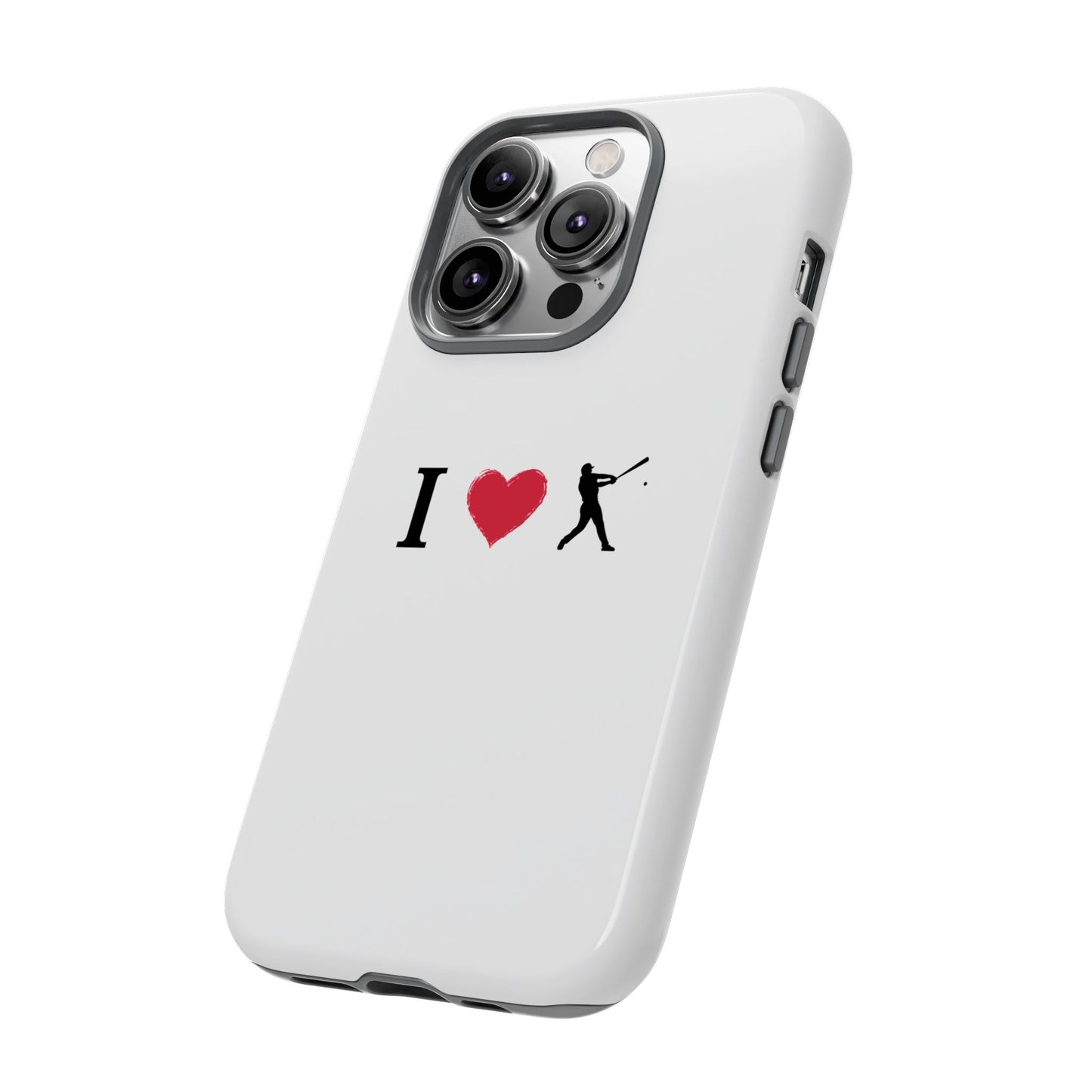 Baseball Love Phone Case, Tough Cases for Sports Lovers, i Heart Baseball Protection, Gift for Players, Cute Sports Case - TRV