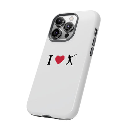Baseball Love Phone Case, Tough Cases for Sports Lovers, i Heart Baseball Protection, Gift for Players, Cute Sports Case - TRV