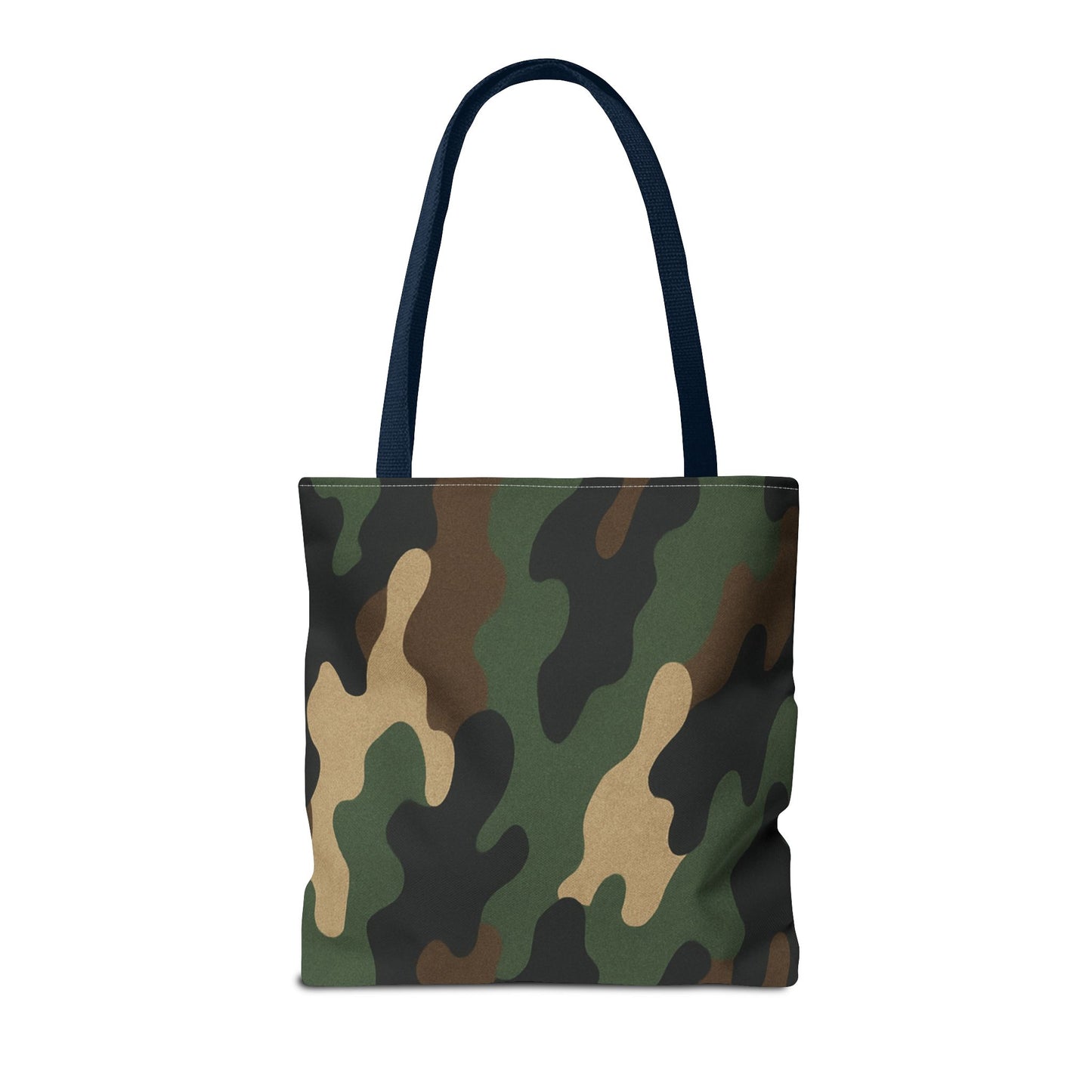 Camo pattern tote bag by Printify featuring all-over camouflage print on canvas, ideal for casual carrying and everyday use.