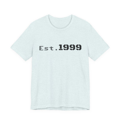 Vintage minimalist Est. 1999 T-shirt by Printify featuring a simple birth year design on a classic T-shirt.