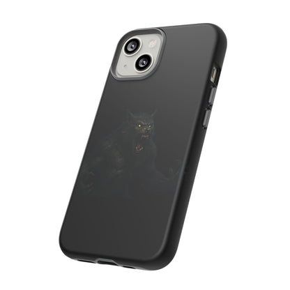 Werewolf Phone Case, Tough Cases, Black Panther Design, Gift for Animal Lovers, Phone Accessories, Fierce Phone Protection - TRV