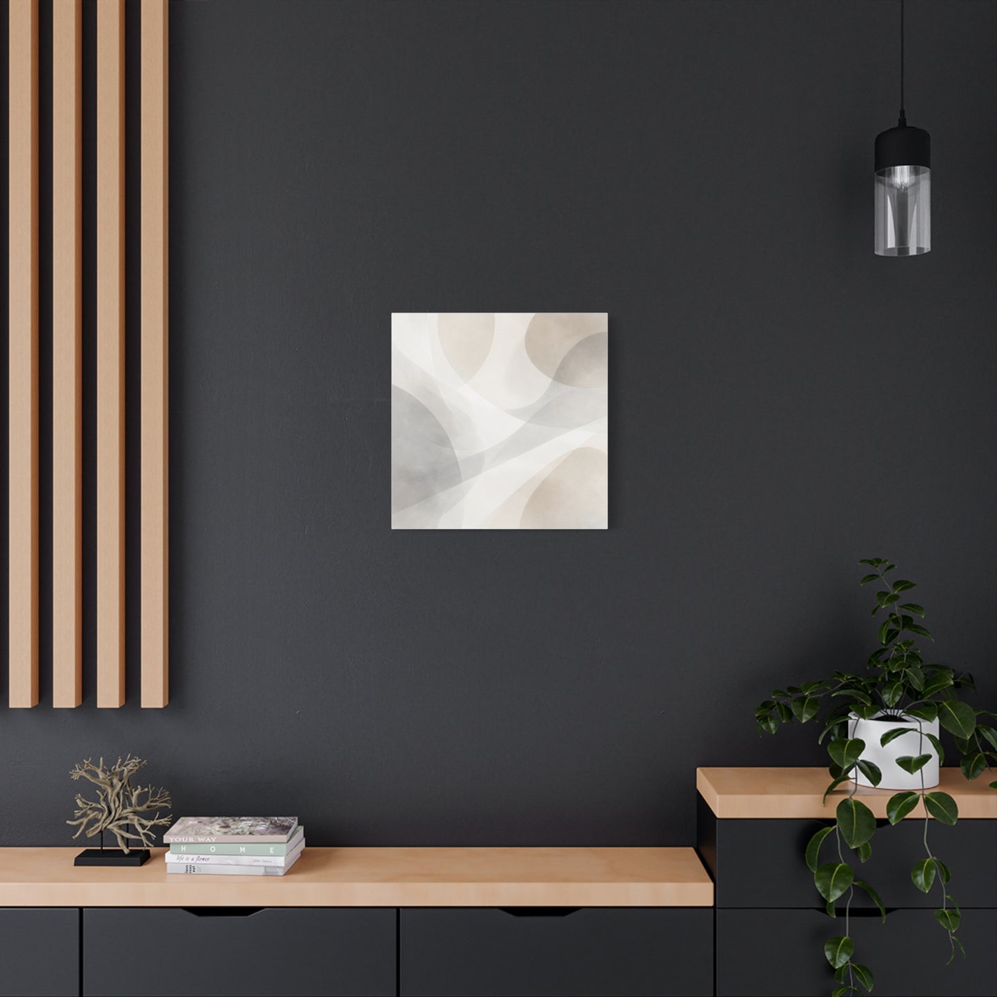 Neutral Abstract Organic Shapes Matte Canvas