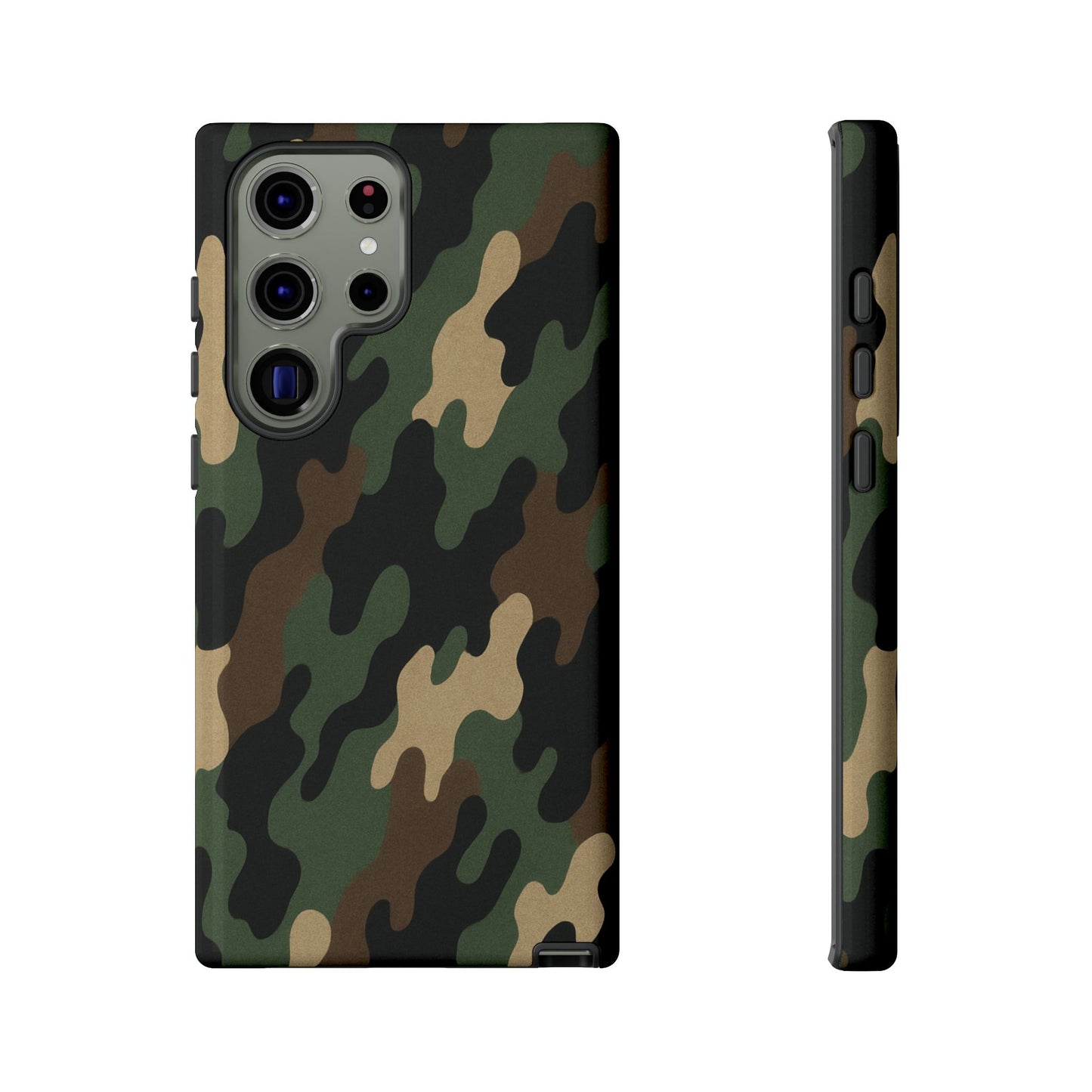 Camouflage tough phone case by Printify with rugged camo design, offering durable protection for smartphones.