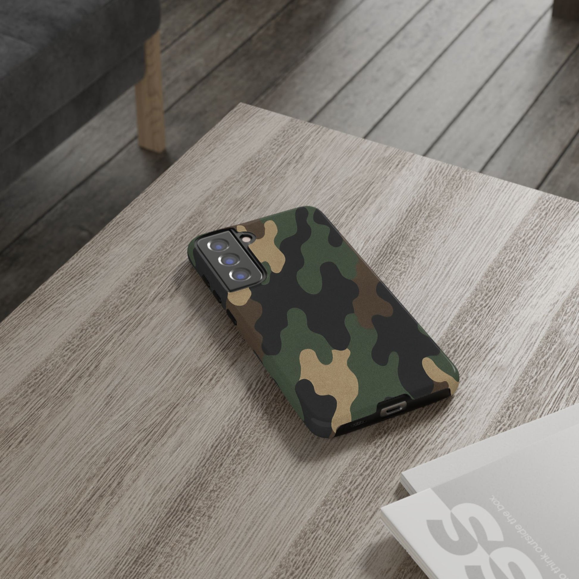 Camouflage Phone Case, Tough Phone Cover, Military Style Accessory, Protective Case for Men, Gifts for Soldiers - TRV