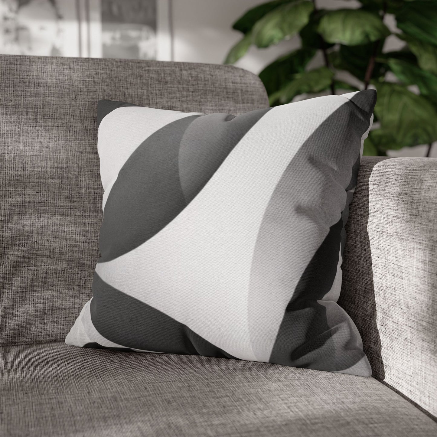Abstract Black White Wave Pillowcase | Square Pillow