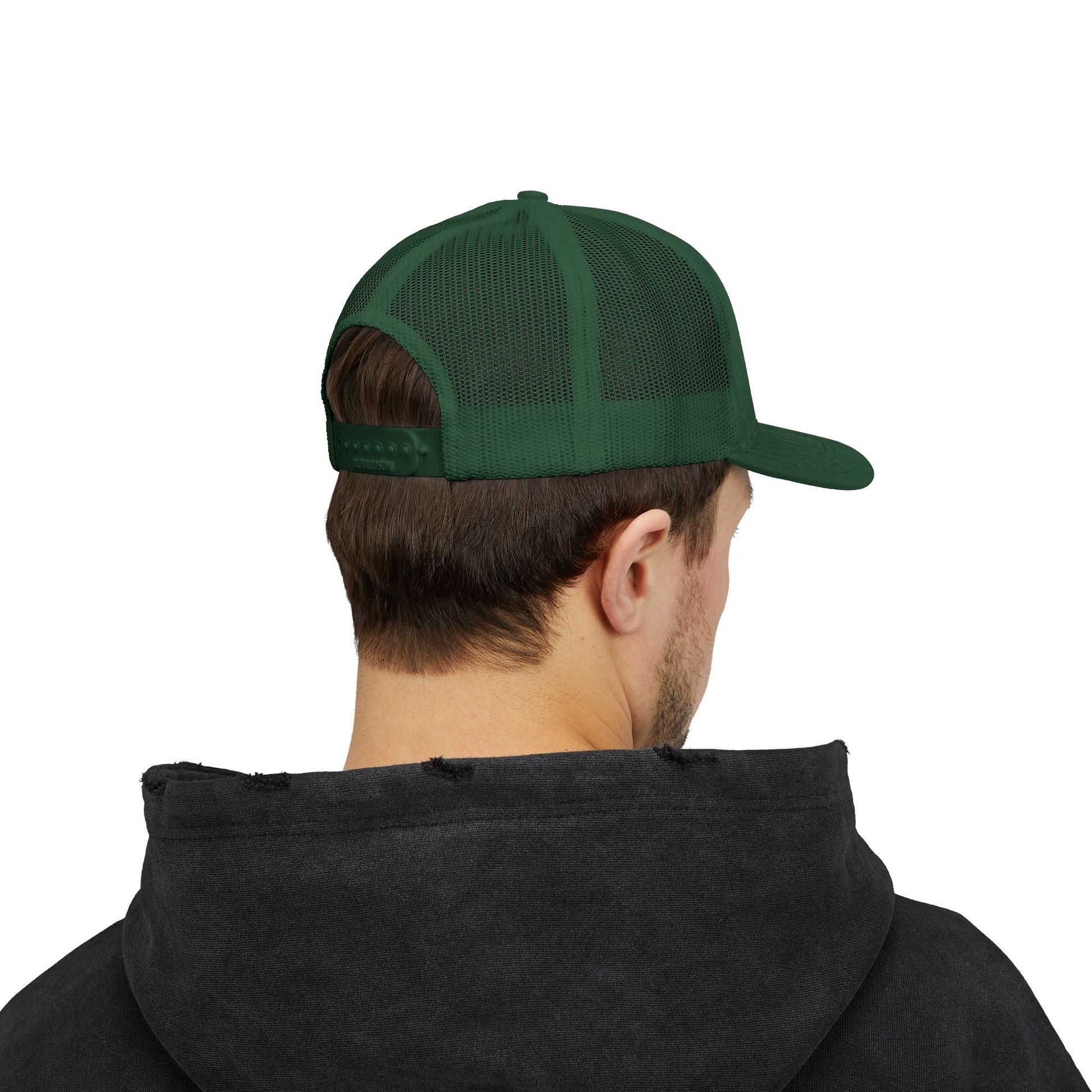 Vintage batter silhouette baseball snapback trucker cap by Printify, featuring a classic trucker hat style with a sports-inspired design.