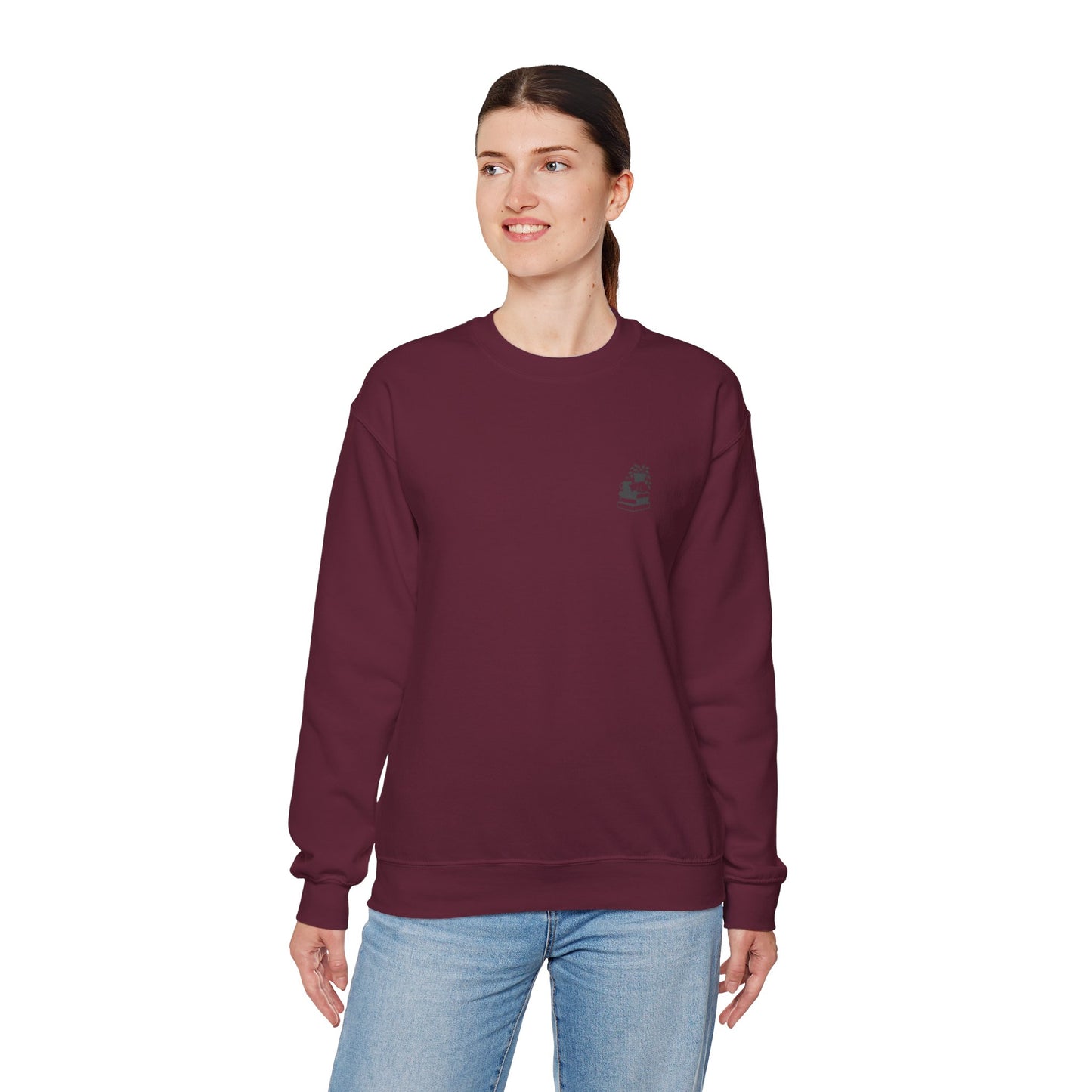 Stack of Books with Mug and Plant Sweatshirt | Cozy Reading Crewneck