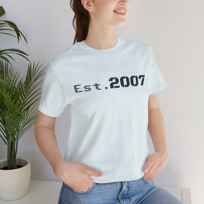 Vintage Est. 2007 T-shirt by Printify featuring a classic design with the established year printed on a casual cotton tee.