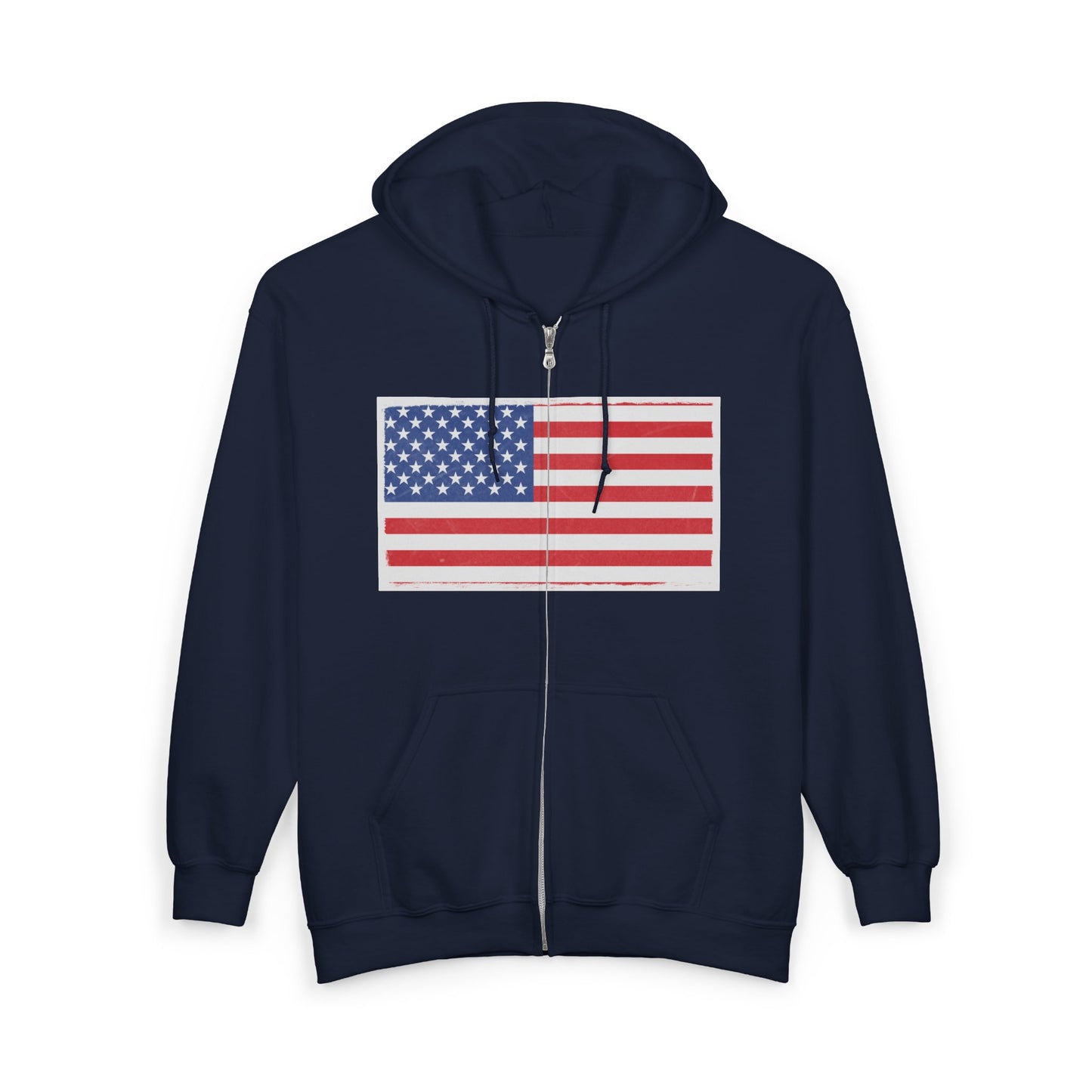 American Flag Graphic Full Zip Hoodie | Unisex Sweatshirt for Patriotic Holidays, Fourth of July, Independence Day, Gifts, Casual Wear