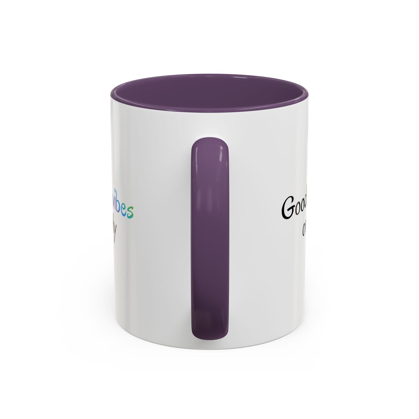 Good Vibes Only Accent Coffee Mug - Positive Energy 11 & 15oz Cup for Happiness, Inspirational Gift, Morning Motivation, Ceramic Tea Cup,