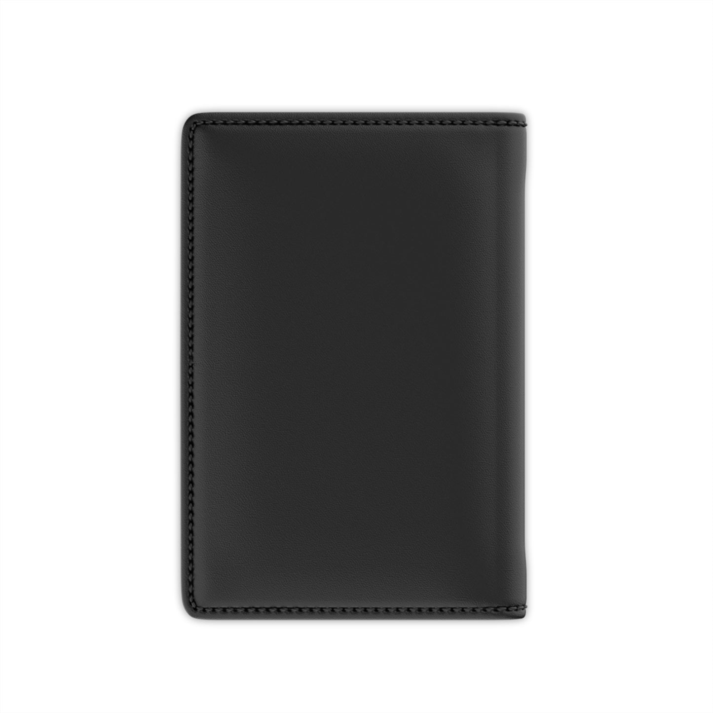 Leather passport cover with monogram initials, stylish travel accessory from Printify, featuring a sleek leather design.