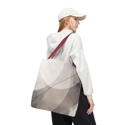 Neutral Abstract Watercolor Waves Tote Bag | All-Over Print