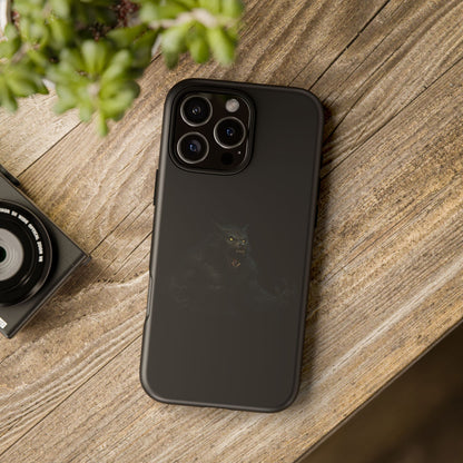 Werewolf phone case featuring a dark monster graphic, durable protective design for smartphones.