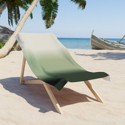 Green Ombre Gradient Beach Towel | Coastal Stripe Fade