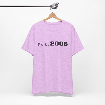 Vintage-style "Established 2006" graphic T-shirt by Printify, featuring bold text and classic birthday gift design.