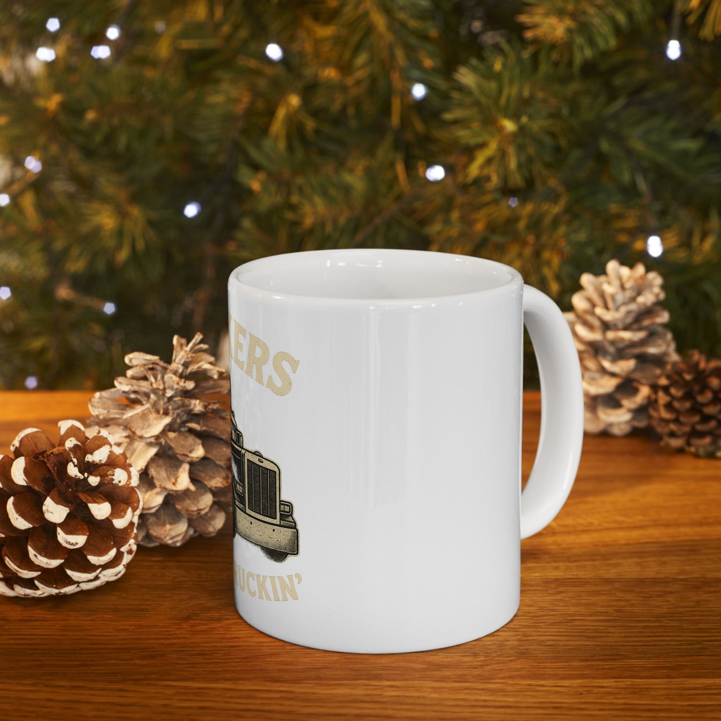 Truckers Keep on Truckin' Ceramic Mug, Coffee Cup for Truck Drivers, Gift for Road Trip Lovers, Travel Mug for Father's Day, Unique [...] - TRV