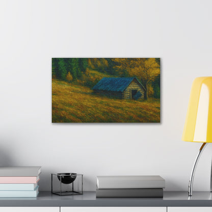 Rustic Canvas Wall Art, Nature Landscape Painting, Autumn Decor, Farmhouse Wall Art, Cozy Home Decoration - TRV