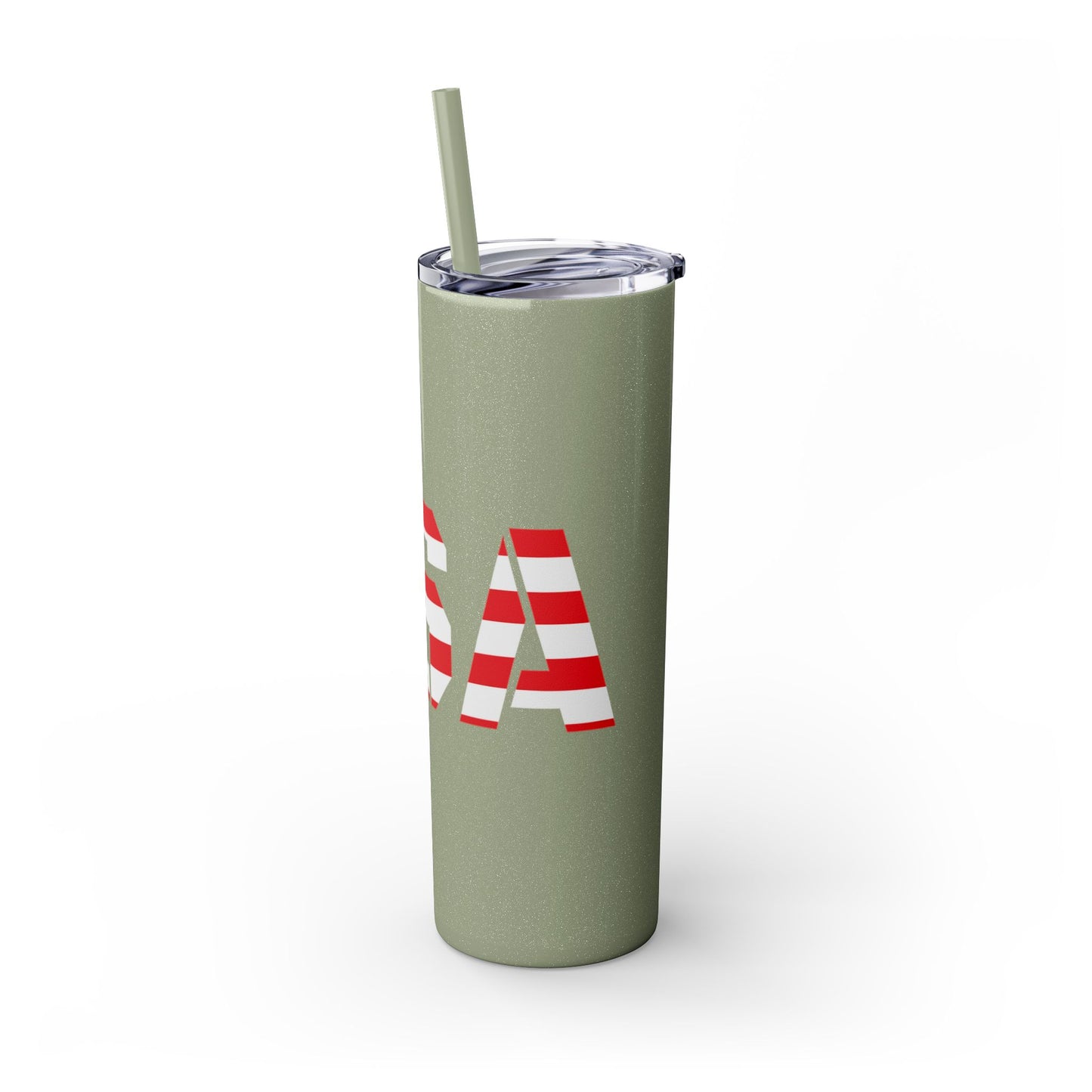 Skinny Tumbler — USA Flag 20oz Straw Tumbler (Patriotic Travel Cup)