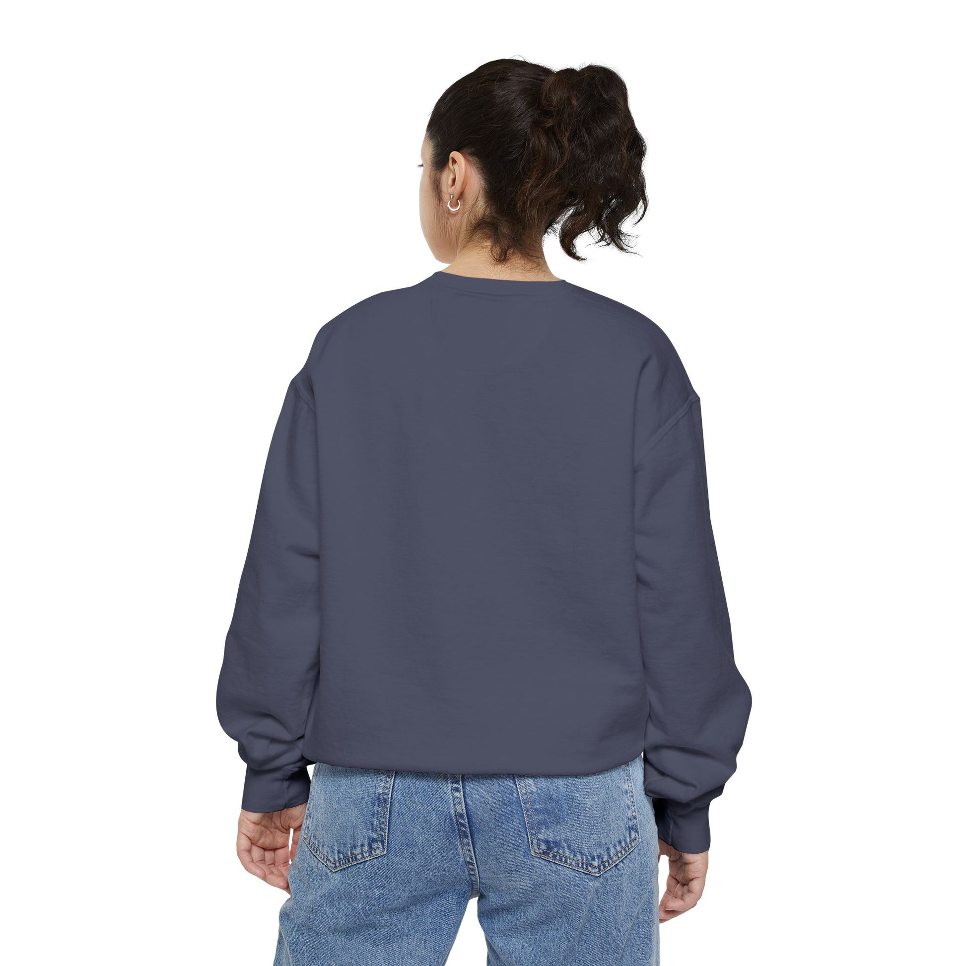 Patriotic Unisex Garment-Dyed Sweatshirt with Vintage American Flag, Cozy Fall Outfit, Statement Sweater, Gift for Veterans, Casual Fashion - TRV
