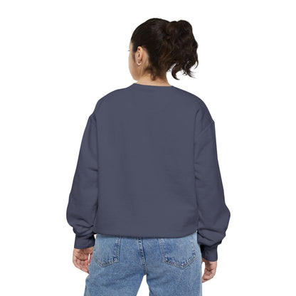 Patriotic Unisex Garment-Dyed Sweatshirt with Vintage American Flag, Cozy Fall Outfit, Statement Sweater, Gift for Veterans, Casual Fashion - TRV