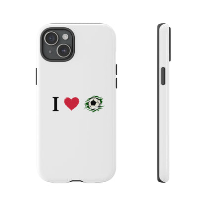Soccer Phone Case, I Love Soccer, Tough Case Cover, Sporty Phone Accessories, Gift for Soccer Lovers, Unique Soccer Design - TRV