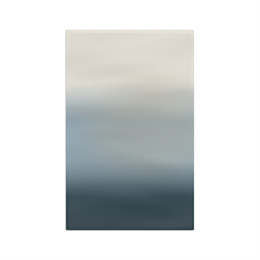 Coastal blue ocean gradient microfiber tea towel with ombre design, featuring a soft, absorbent towel from Printify.