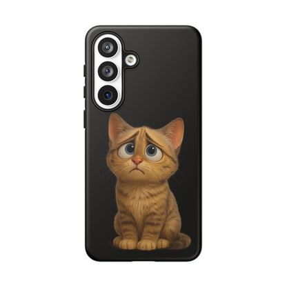 Cute sad kitty print phone case for iPhone, protective and stylish cat-themed design by Printify.