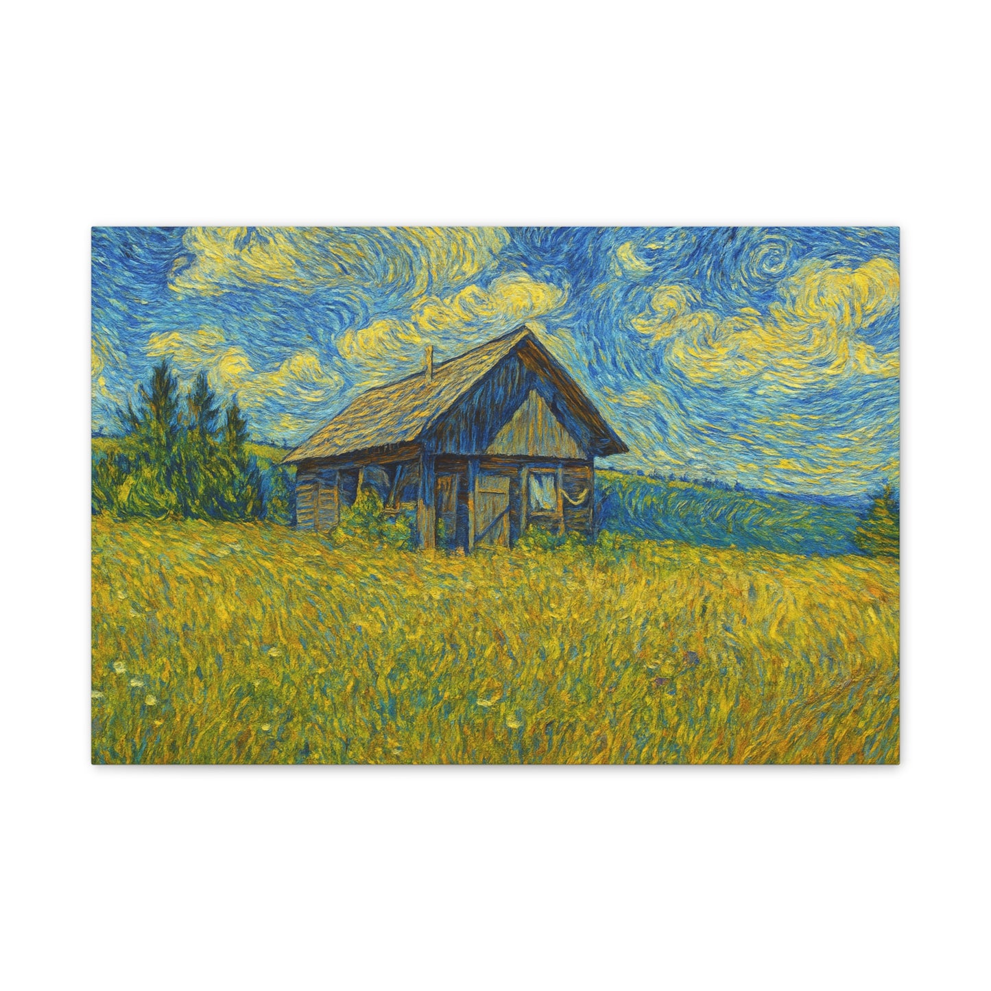 Starry Field Barn Canvas Print