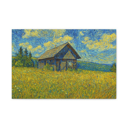 Starry Field Barn Canvas Print