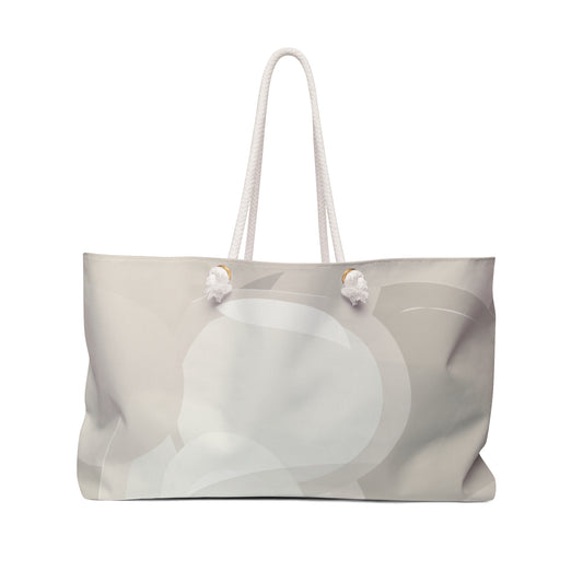 Neutral circle pattern weekender bag by Printify, abstract minimal beach tote with spacious design and stylish circle print.