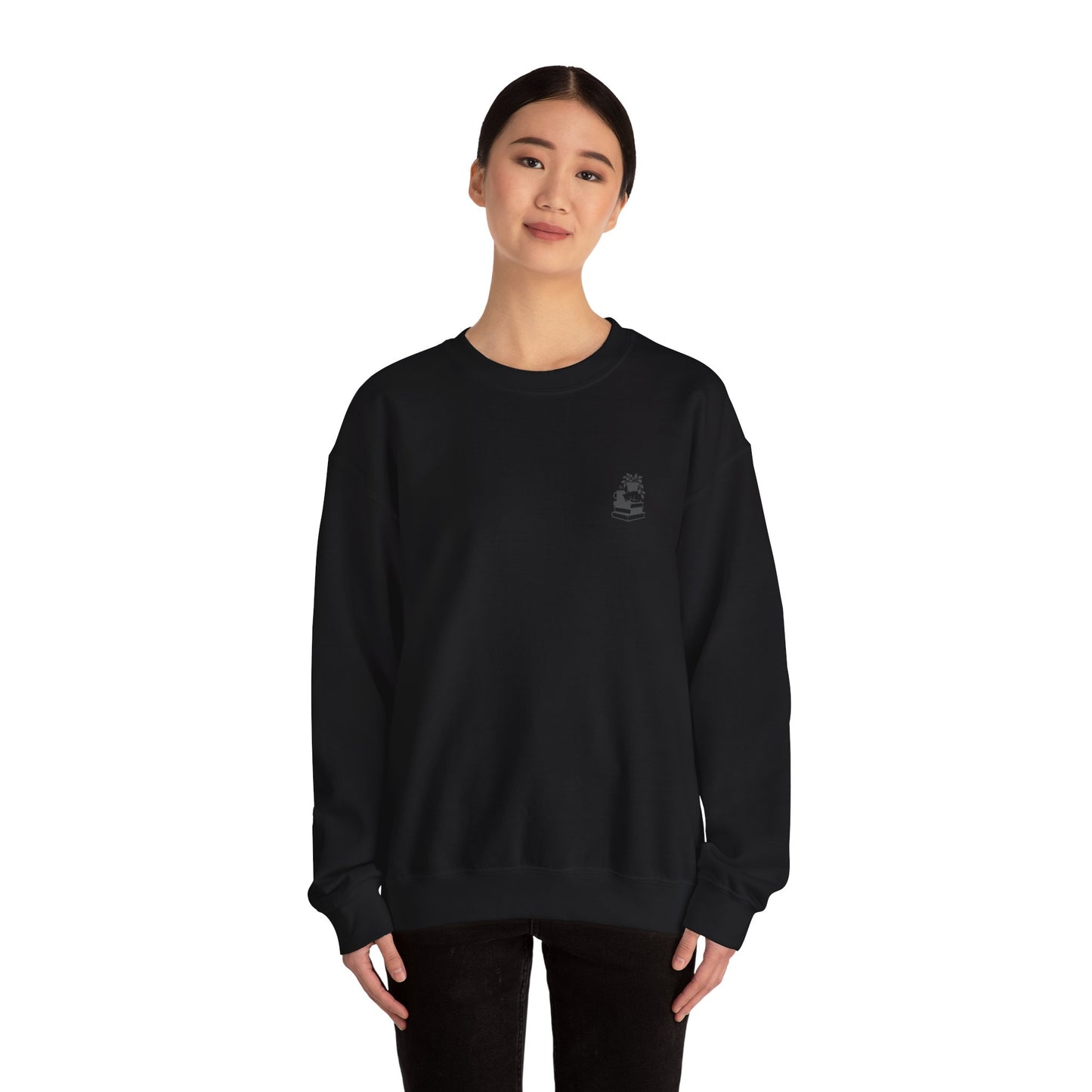 Stack of Books with Mug and Plant Sweatshirt | Cozy Reading Crewneck