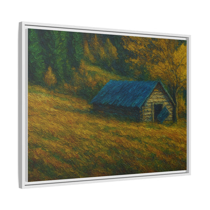 Framed Matte Canvas Print, Rustic Artwork, Farmhouse Decor, Nature Wall Art, Gift for Home, Autumn Decor, Landscape Painting