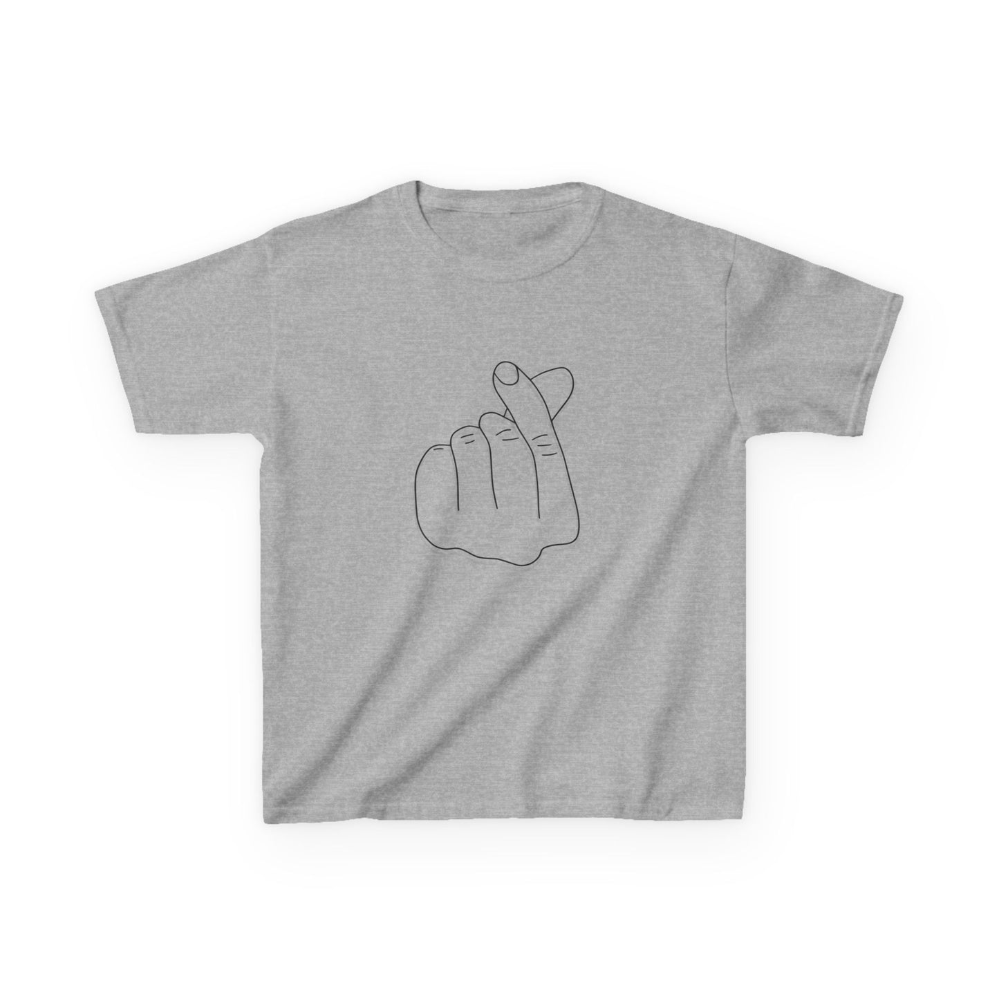 Cute Kids Heavy Cotton Tee - K-Pop Inspired Love Gesture