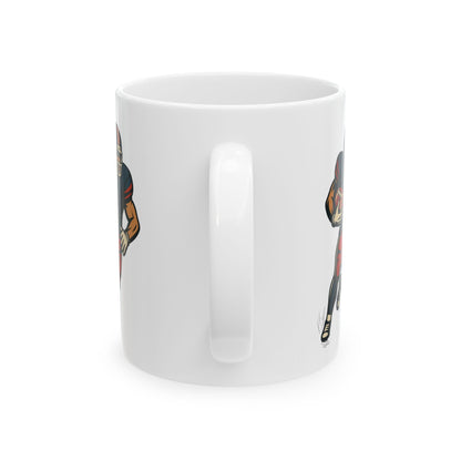 Football Player Ceramic Mug, Sports Fan Gift, Football Lover Coffee Cup, Game Day Drinkware, Quarterback Tea Mug, Touchdown Fan Decor,