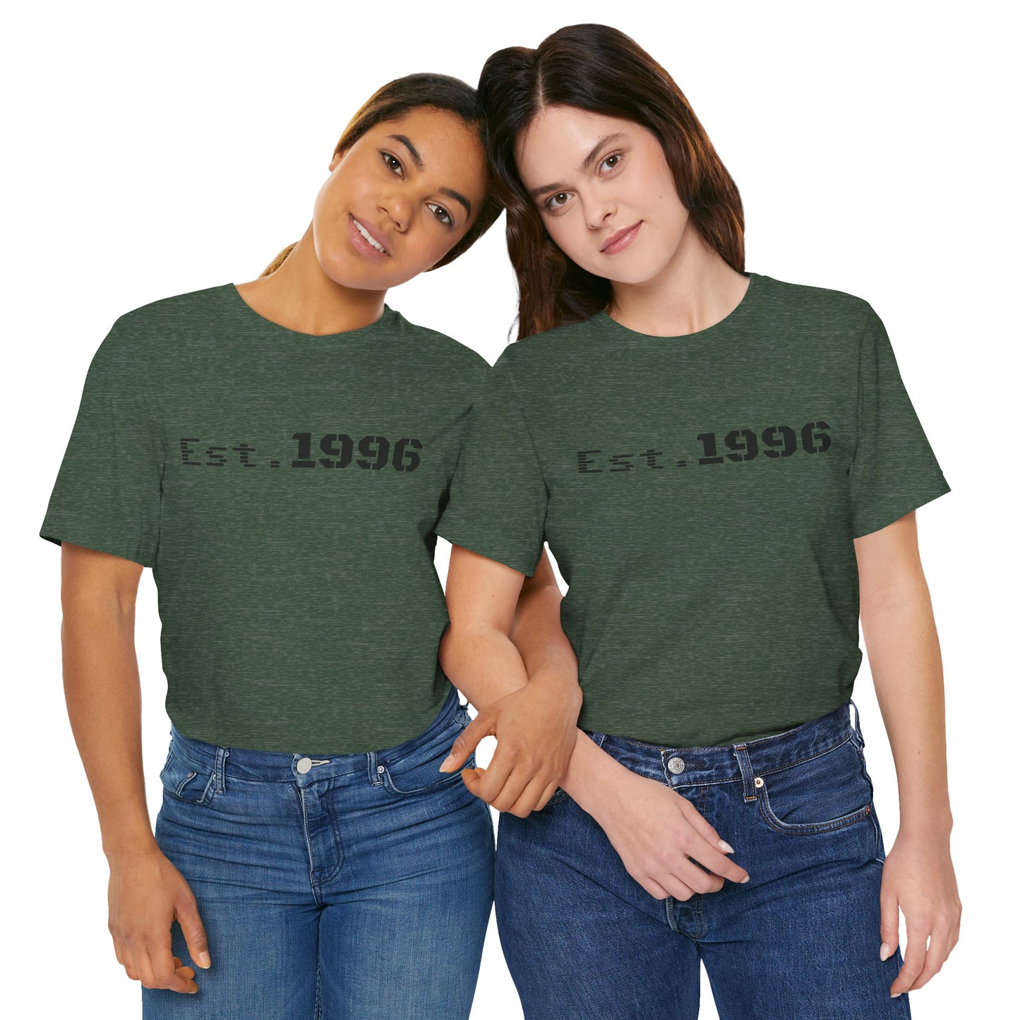 Vintage Est. 1996 T-shirt by Printify featuring a classic design, perfect as a birth year birthday gift for men and women.
