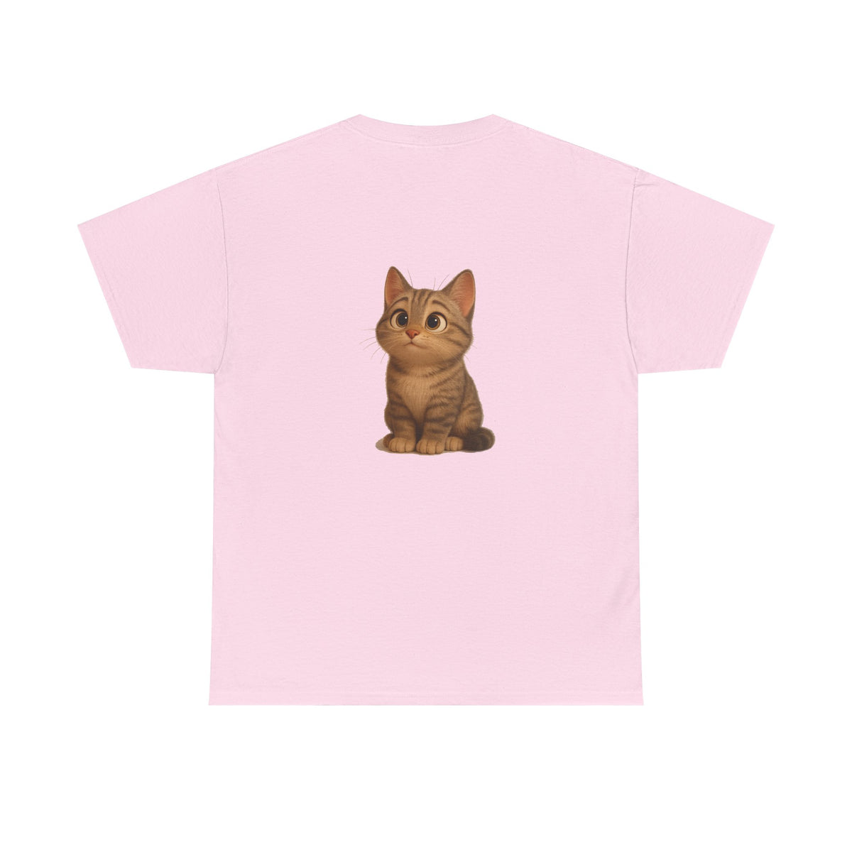 Brown kitten graphic T-shirt for cat lovers, featuring a cute cat design on a comfortable Printify T-shirt.