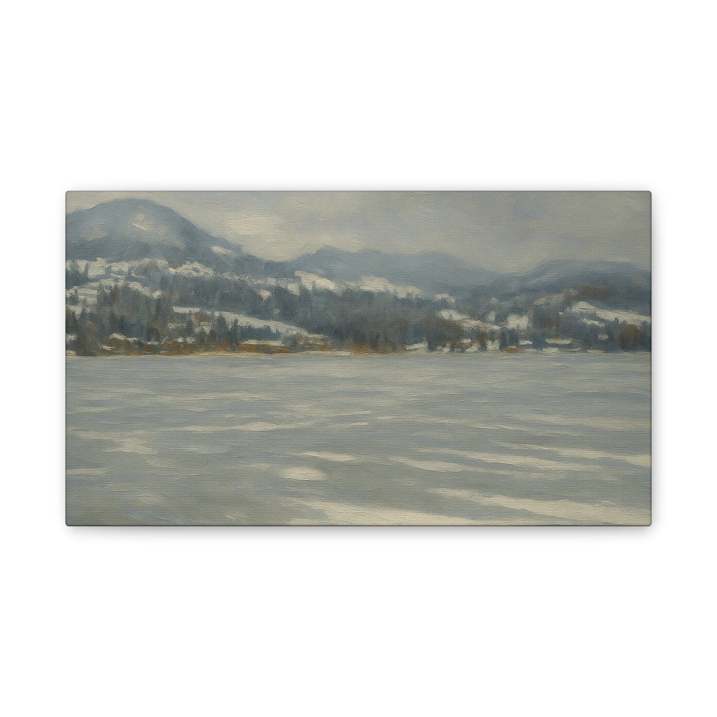 Serene Landscape Canvas Art, Tranquil Wall Decor, Perfect for Home, Office, or Gift, Ideal for Winter Holidays, Cozy Vibes, Scenic Artwork