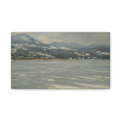 Serene Landscape Canvas Art, Tranquil Wall Decor, Perfect for Home, Office, or Gift, Ideal for Winter Holidays, Cozy Vibes, Scenic Artwork