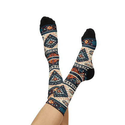 Southwestern Aztec Pattern Socks | Tribal Geometric Sublimation Socks