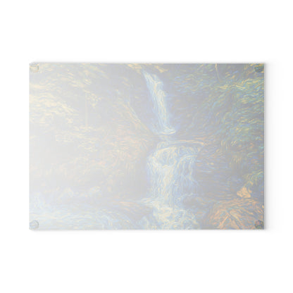Glass Cutting Board — Tranquil Waterfall Art Print