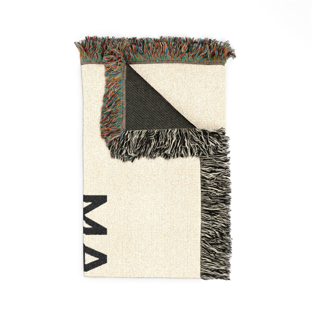 Custom woven throw blanket by Printify featuring a personalized design, soft textured fabric, and cozy appearance.