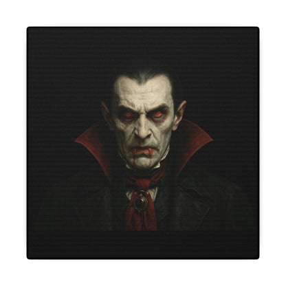 Vampire Portrait Canvas Wall Art – Gothic Dracula Matte Stretched Print