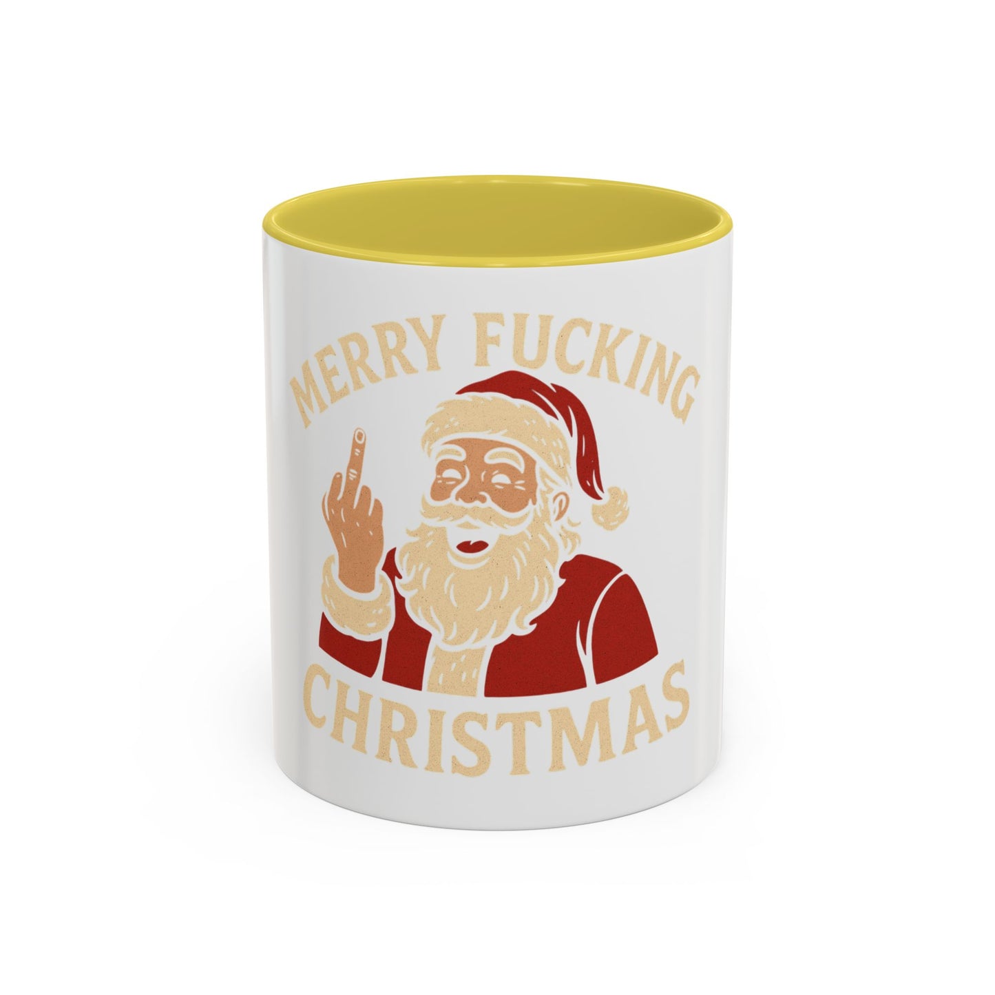 Merry Fucking Christmas Mug — Funny Santa Middle Finger Coffee Cup (11oz & 15oz)