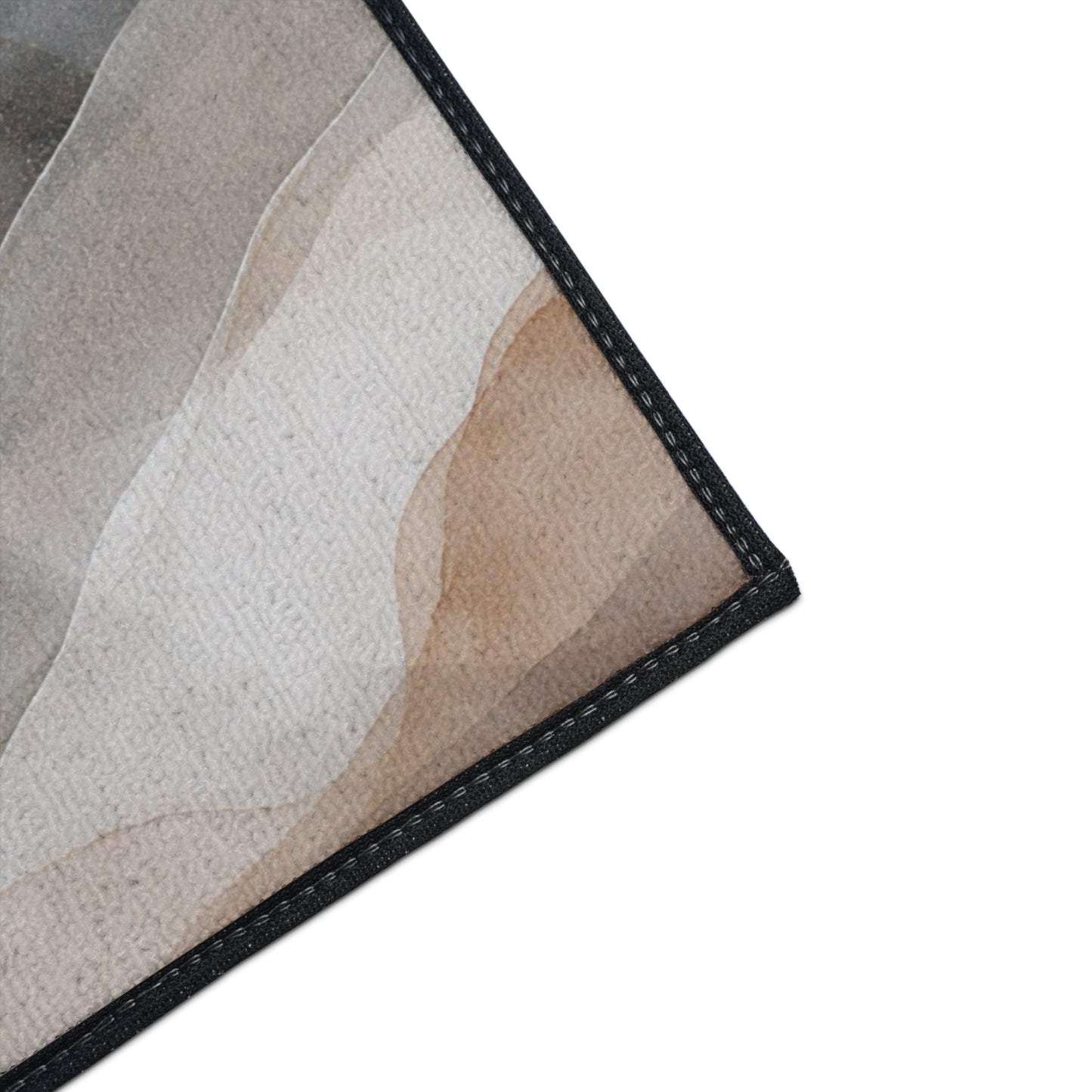 Neutral Watercolor Landscape Heavy Duty Floor Mat | Abstract Earth Tones Rug