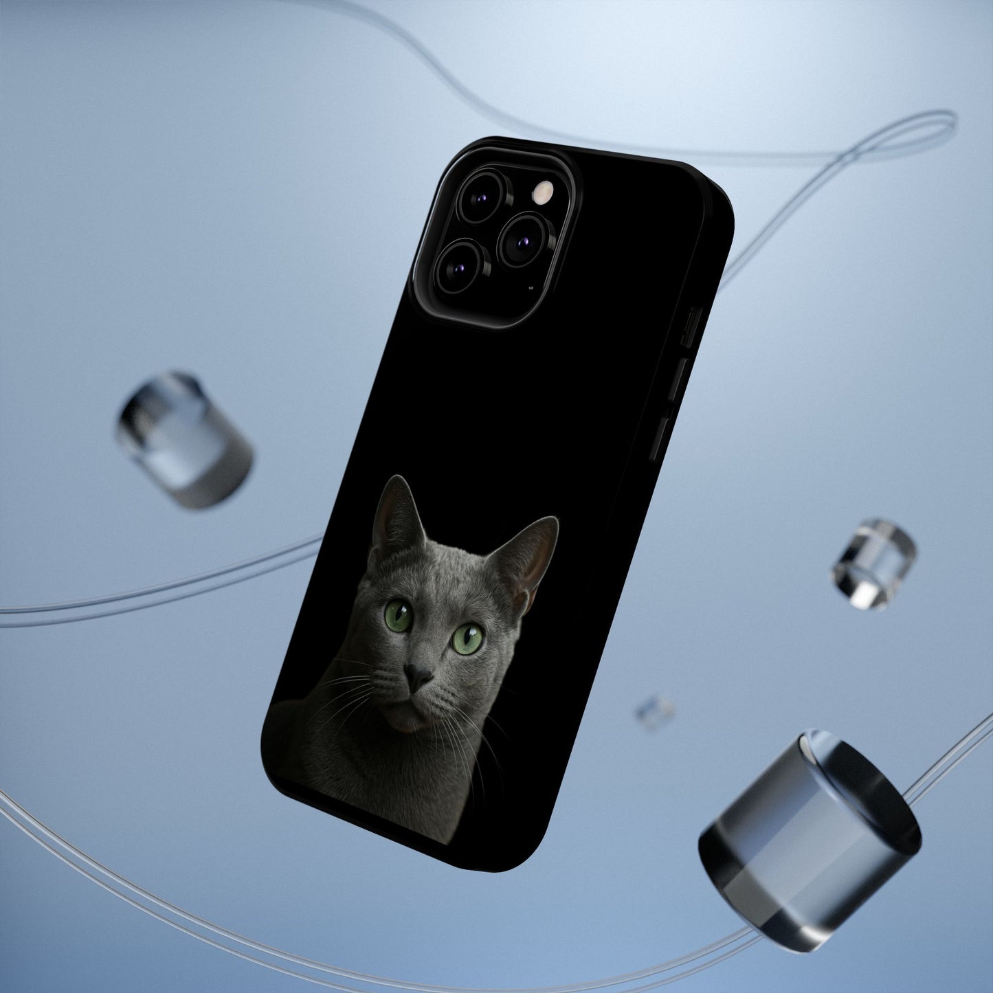 Russian Blue Cat Phone Case — Magnetic Impact-Resistant iPhone Cover